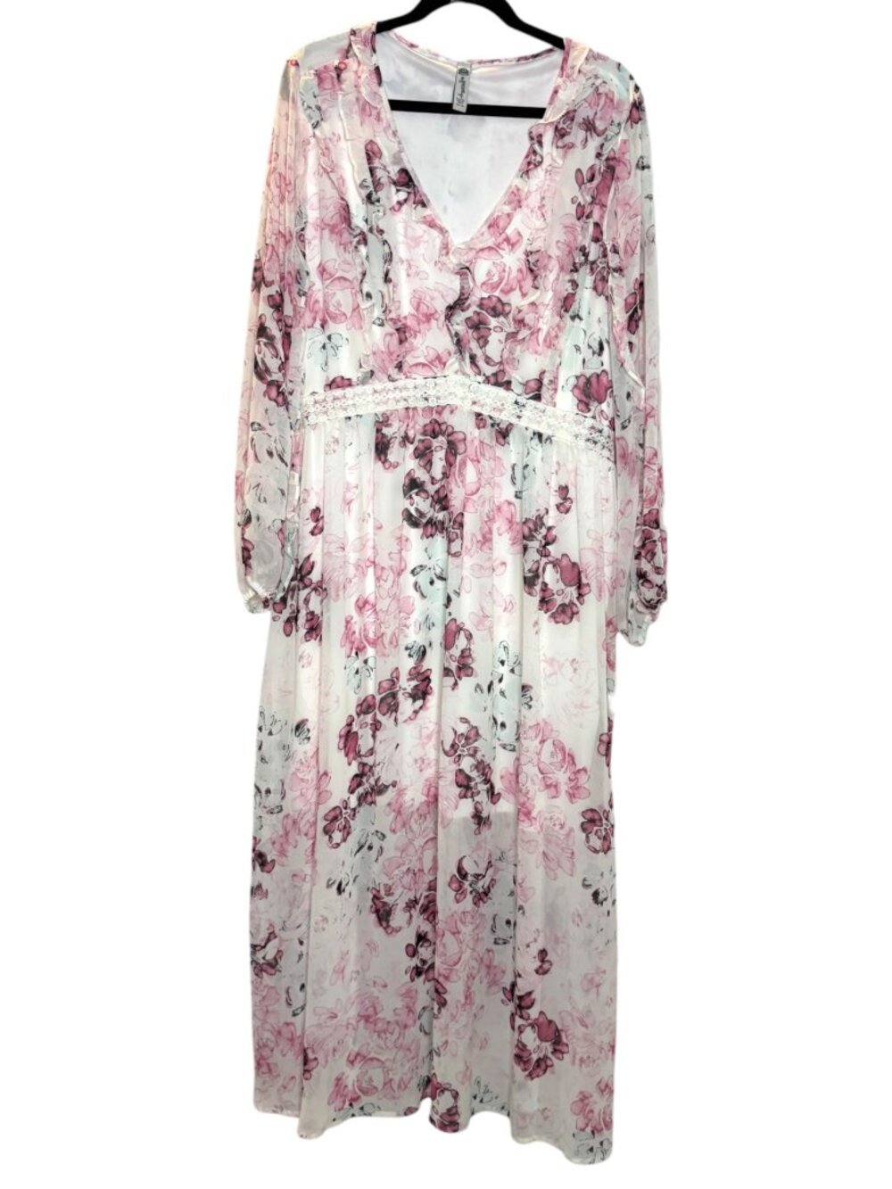 AMERICAN RAG pink and white Floral Maxi Dress - NWT Flawed Size 2X